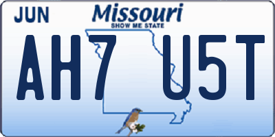 MO license plate AH7U5T