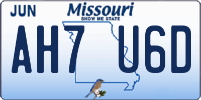 MO license plate AH7U6D