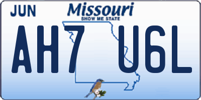 MO license plate AH7U6L