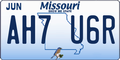 MO license plate AH7U6R