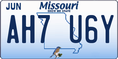 MO license plate AH7U6Y