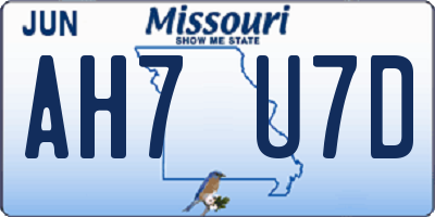 MO license plate AH7U7D
