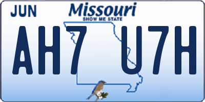 MO license plate AH7U7H