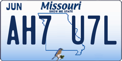 MO license plate AH7U7L
