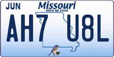 MO license plate AH7U8L