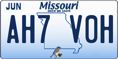MO license plate AH7V0H