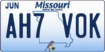 MO license plate AH7V0K