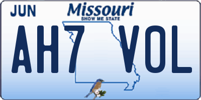 MO license plate AH7V0L