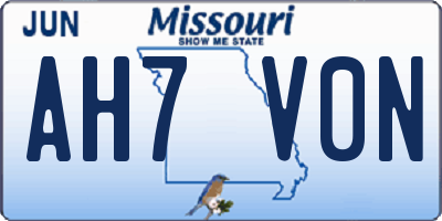 MO license plate AH7V0N