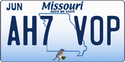MO license plate AH7V0P