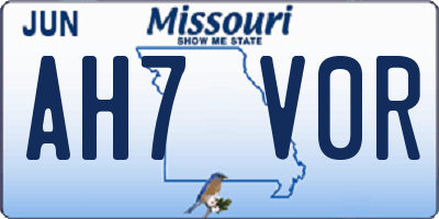 MO license plate AH7V0R