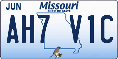 MO license plate AH7V1C