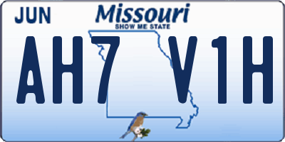 MO license plate AH7V1H