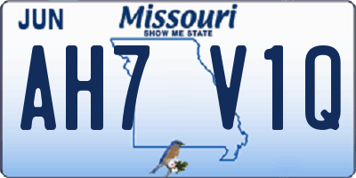 MO license plate AH7V1Q
