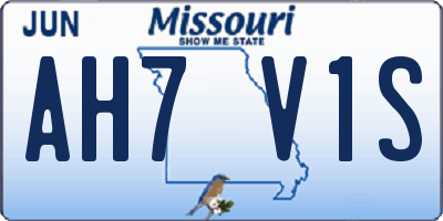 MO license plate AH7V1S