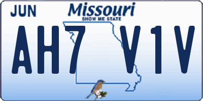 MO license plate AH7V1V