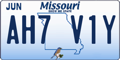 MO license plate AH7V1Y