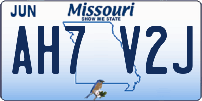 MO license plate AH7V2J