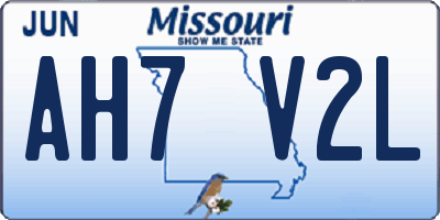 MO license plate AH7V2L