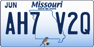 MO license plate AH7V2Q