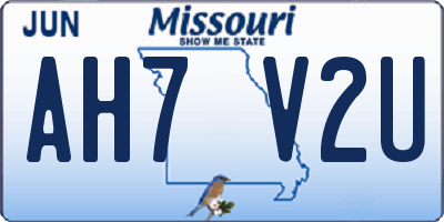 MO license plate AH7V2U