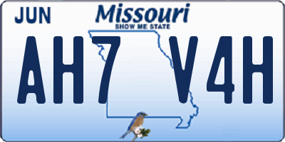 MO license plate AH7V4H
