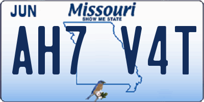 MO license plate AH7V4T