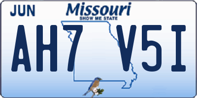 MO license plate AH7V5I