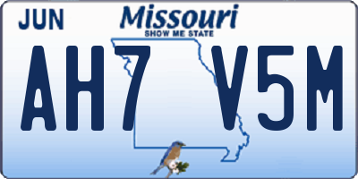 MO license plate AH7V5M