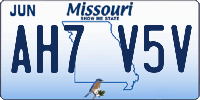 MO license plate AH7V5V