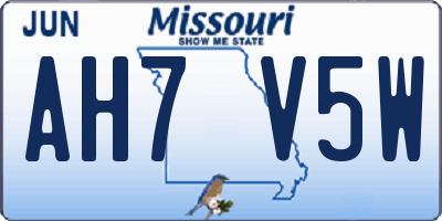 MO license plate AH7V5W