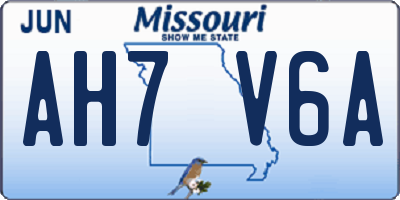 MO license plate AH7V6A