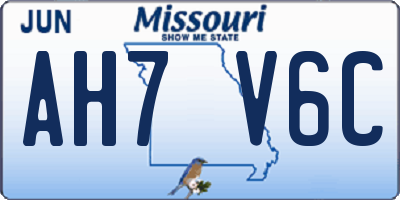 MO license plate AH7V6C