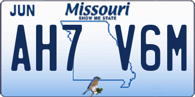 MO license plate AH7V6M