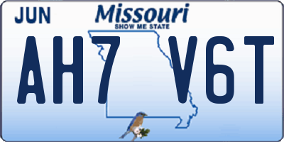 MO license plate AH7V6T