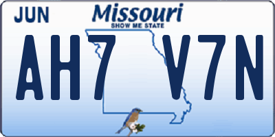 MO license plate AH7V7N
