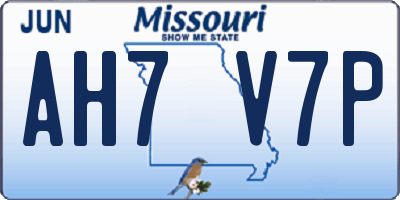 MO license plate AH7V7P