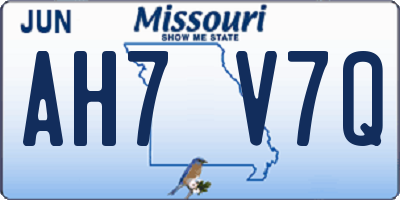 MO license plate AH7V7Q
