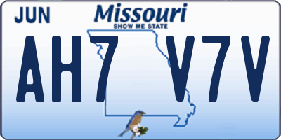 MO license plate AH7V7V