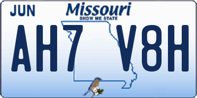 MO license plate AH7V8H