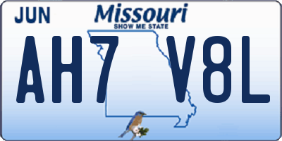 MO license plate AH7V8L