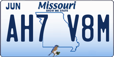 MO license plate AH7V8M