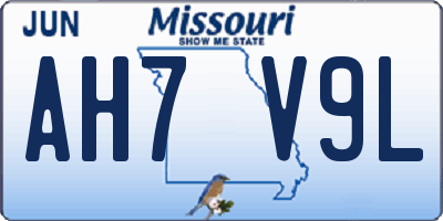 MO license plate AH7V9L