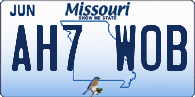 MO license plate AH7W0B