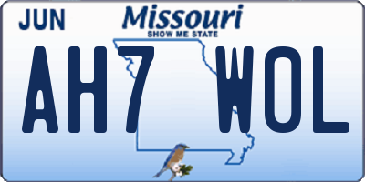 MO license plate AH7W0L
