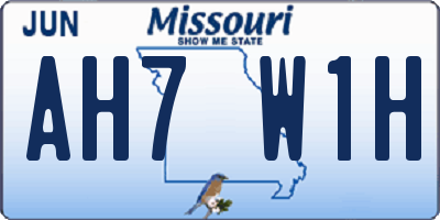 MO license plate AH7W1H