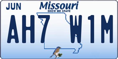 MO license plate AH7W1M