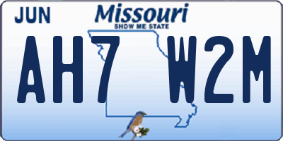 MO license plate AH7W2M