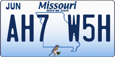 MO license plate AH7W5H