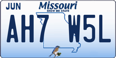 MO license plate AH7W5L